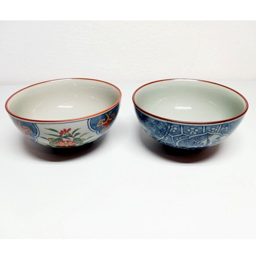 2 Japanese ceramic rice bowls